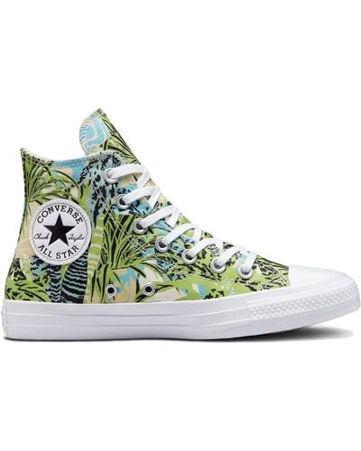 Converse Chuck Taylor All Star Hi Tropical Print Lime Rave/light Dew/white - Green