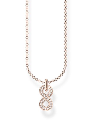 Thomas Sabo Infinity Rose Gold 925 Sterling Silver Necklace Of Length 38-45 Cm - Metallic
