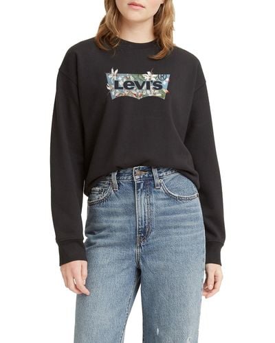 Levi's Crew Rib Sweater Pullover Sweatshirt - Schwarz
