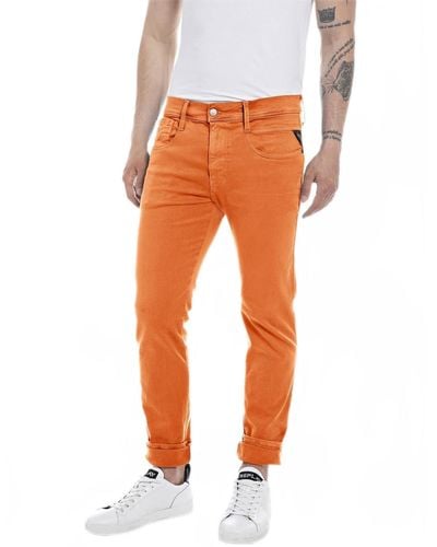 Replay Anbass Hyperflex Colour Xlite Jeans - Orange