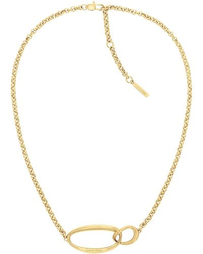 Calvin Klein Collar para Mujer Colección PLAYFUL ORGANIC SHAPES Oro amarillo - 35000354 - Metálico