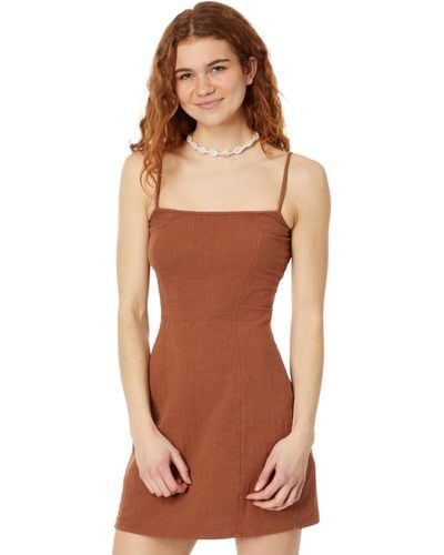 Billabong Stay Awhile Mini Dress Casual - Brown