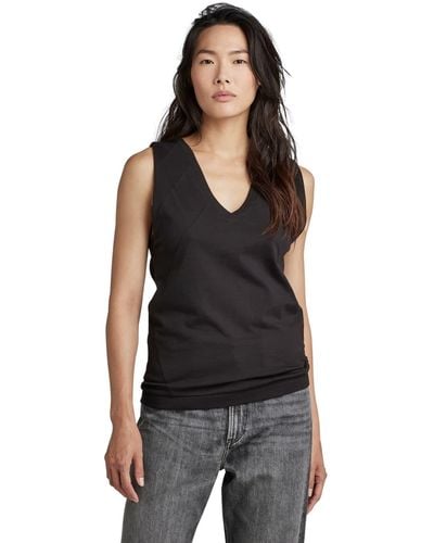 G-Star RAW V-neck Cut & Sewn Top - Black