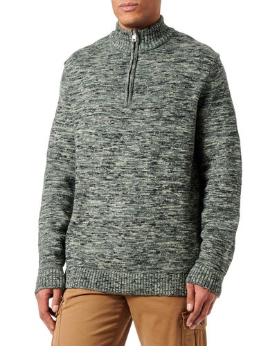 S.oliver Big Size Troyer Pullover Green - Grau