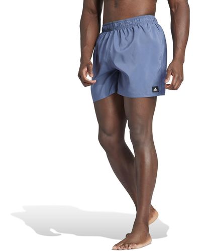 adidas Solid Clx Short-length Swim Shorts - Blue