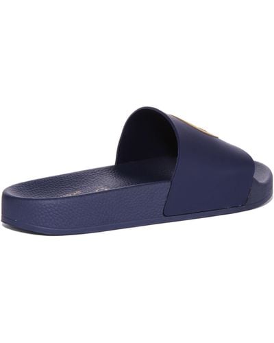 Guess 4g Logo Beach S Blue Slides-uk 4 / Eu 37