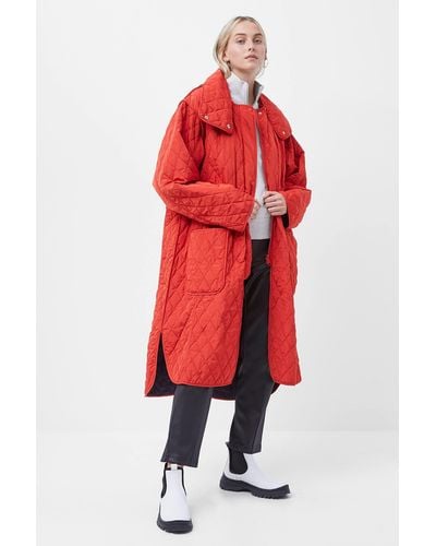 French Connection Aris Quilt Reversible Coat - Red