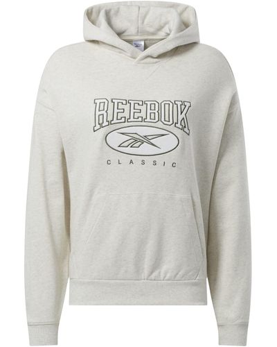 Reebok Classics Archive Essentials Big Logo Natural Dye Hoodie Hooded Sweatshirt - Grey