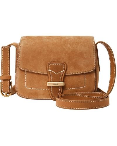 Fossil Tremont Leather Small Flap Crossbody - Brown