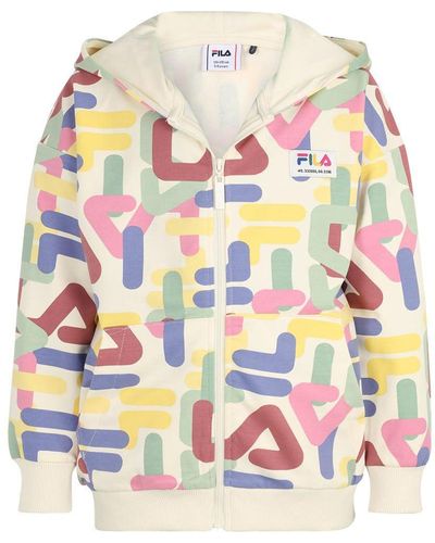 Fila Felpa Full-Zip con Cappuccio TRENNEWURTH AOP Zip Jacket Multicolore 7-8 Anni Bianco/Multicolor 13178