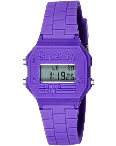 Superdry Digital Quarz Uhr mit Silikon Armband SYLSYL201V - Lila