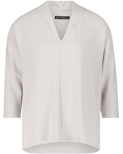 Betty Barclay Casual-Shirt mit hohem Kragen Grau Beige,44 - Weiß