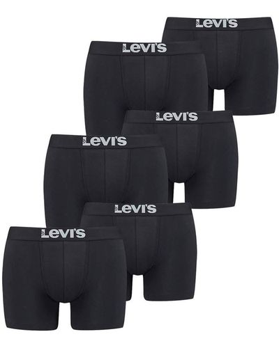 Levi's Solid Lot de 6 boxers pour homme en coton biologique - Noir
