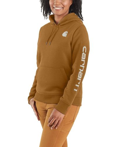 Carhartt Relaxed Fit Midweight Logo Sleeve Graphic Sweatshirt - Brown