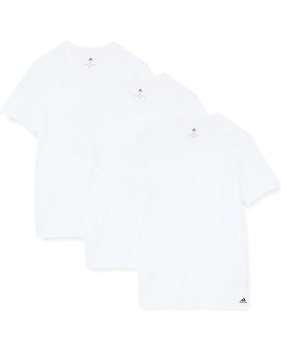 adidas S T Shirt V-neck - White