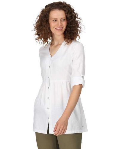 Regatta Ladies Nemora Long Sleeve Shirt White Texture 20