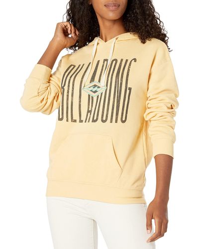 Billabong Womens Graphic Pullover Fleece Hoodie Hooded Sweatshirt - Natural