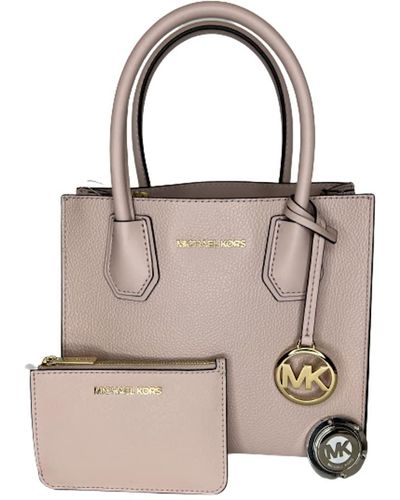 Michael Kors Mirella Small Shopper Top Zip Bag Bundled SM TZ Coinpouch Purse Hook (Lt Cream Multi/Vanilla PVC)