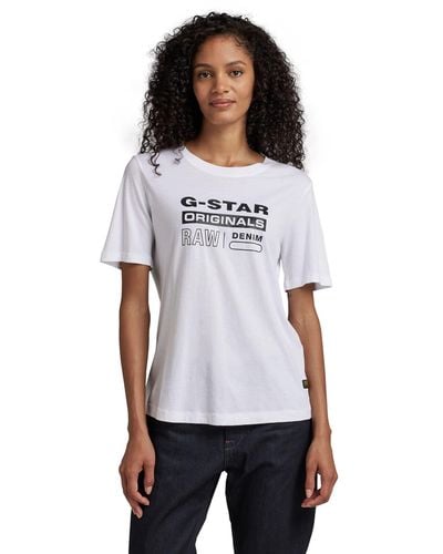 G-Star RAW Originals Label Regular Camiseta - Blanco