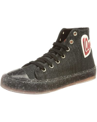 Love Moschino Heart-embossed High-top Trainers - Black