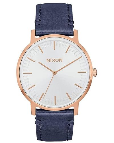 Nixon Analogue Quartz Watch With Leather Strap A1199-2798-00 - Blue