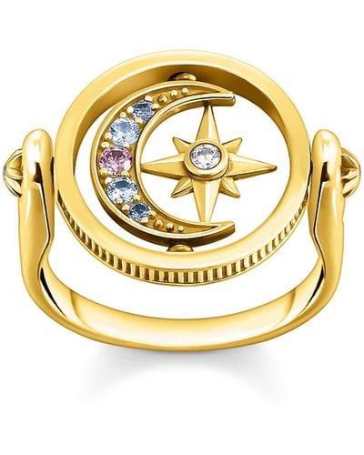 Thomas Sabo Ring Royalty Stern & Mond gold 925 Sterlingsilber - Mettallic