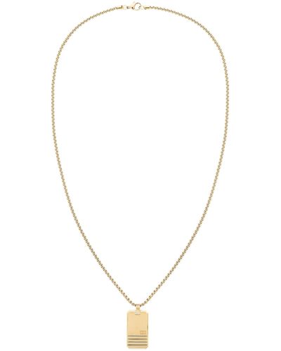 Tommy Hilfiger Jewellery Men's Stainless Steel Pendant With Chain Yellow Gold - 2790484 - Multicolour