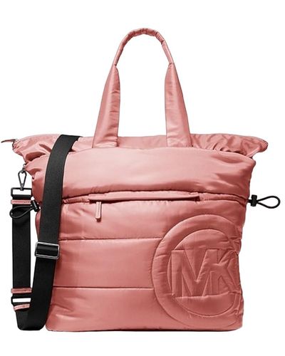 Michael Kors Rae Large Quilted Nylon Tote Bag Handbag - Pink