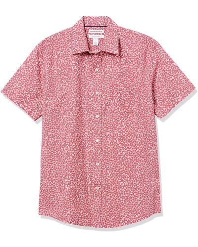 Amazon Essentials Short-Sleeve Regular-Fit Casual Poplin Shirt Button-Down-Shirts - Multicolore