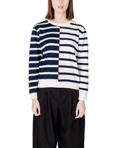 Desigual Zigzag Stripe Pullover - Blue