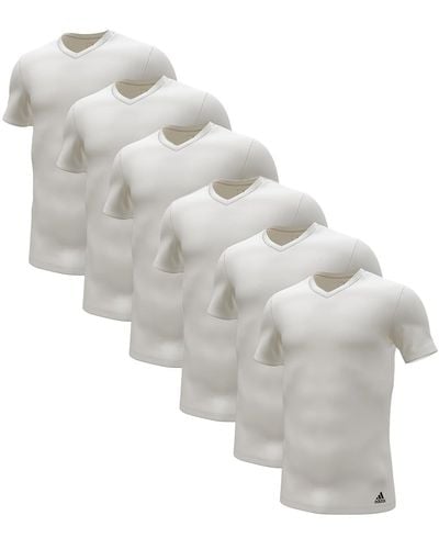 adidas Active Flex Cotton Lot de 6 maillots de corps à manches courtes en coton pour homme - Gris
