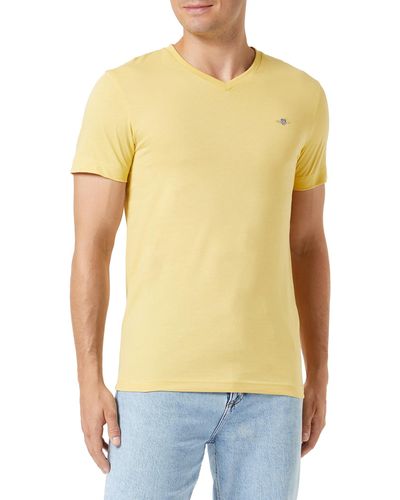 GANT Slim Shield V-neck T-shirt T Shirt in Blau für Herren | Lyst DE