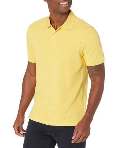 Amazon Essentials Slim-Fit Cotton Pique Polo Shirt Shirts - Amarillo