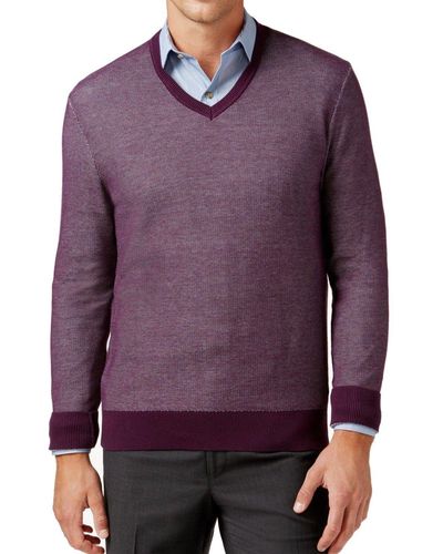 Michael Kors S Tuck Stitch Pullover Jumper Purple L