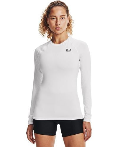 Under Armour S Heatgear Compression Long-sleeve T-shirt Sweatshirt - White