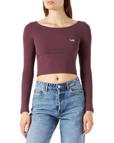 Lee Jeans T-Shirt Cropped Ultra Slim Maglia - Viola