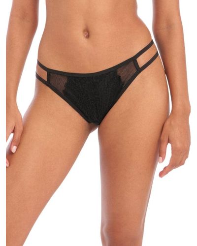 Freya Womens Temptress Brazilian Brief Thong Panties - Black