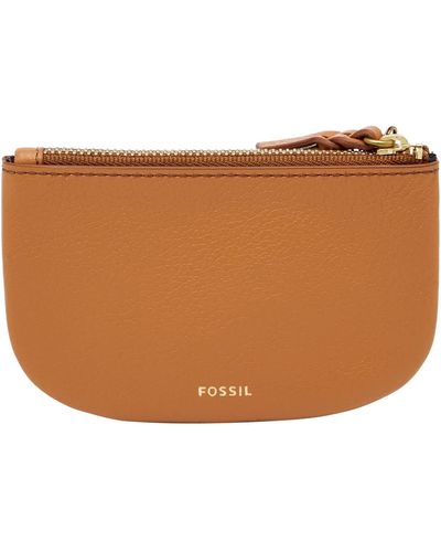 Fossil Polly Zip Pouch Camel - Marrone