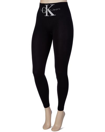 Calvin Klein Legging Taille Haute avec Logo pour - Noir