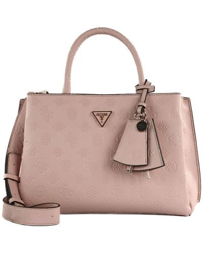 Guess Jena Elite Luxury Satchel Pale Pink Logo - Rosa