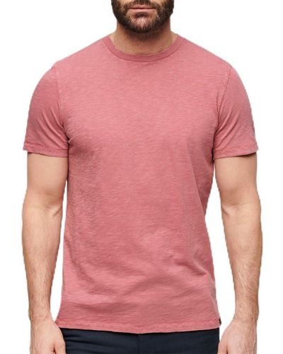 Superdry Slub Short Sleeve T-shirt L Pink - Red