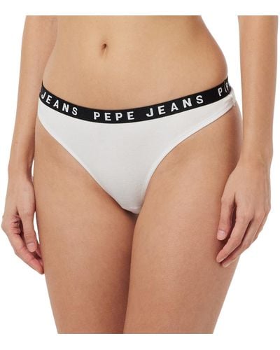 Pepe Jeans Logo Thong Bikini Stijl Ondergoed Voor - Zwart