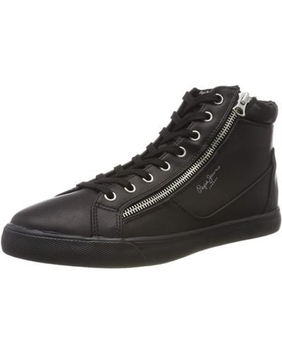 Pepe Jeans London MARTON ZIPPER Hohe Sneaker - Schwarz