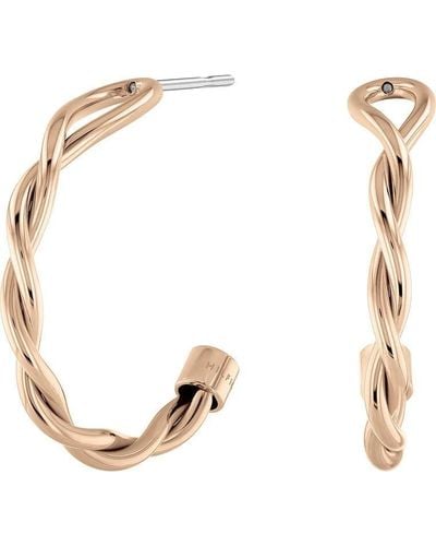 Tommy Hilfiger Jewelry Pendientes de aro para Mujer de Acero inoxidable Oro rosado - 2780732 - Blanco