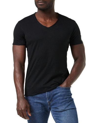Replay T-Shirt Kurzarm mit V-Neck Ausschnitt - Schwarz