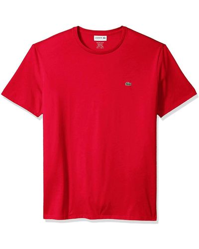 Lacoste Short Sleeve Crew Neck Pima Cotton Jersey T-shirt - Red