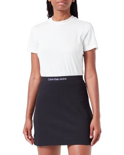 Calvin Klein Mini Skirt Logo Waistband Milano - White