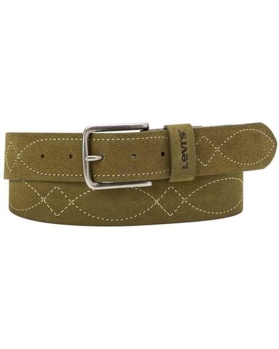 Levi's Cintura con Chiusura a moschettone Stitched Belt - Verde