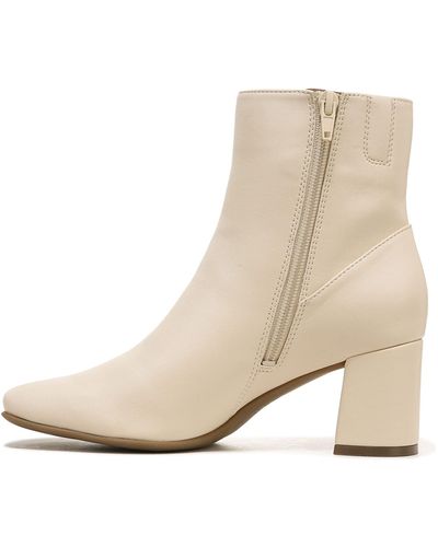Naturalizer S Wrenley Square Toe Ankle Boot Vanilla Smooth Beige 9.5 M - Natural