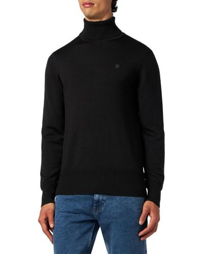 G-Star RAW Premium Core Turtle Neck Knitted Pullover para Hombre - Negro